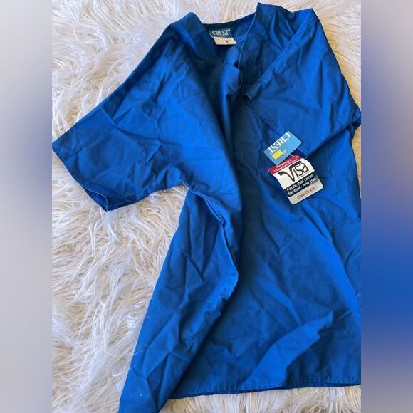 CREST💫blue scrub top 💫xs - Picture 4 of 4